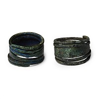 Viking Age Bronze Coiled Ring Pair
