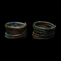 Viking Age Bronze Coiled Ring Pair