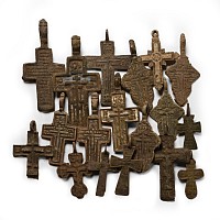 Post Byzantine Bronze Cross Pendant Collection