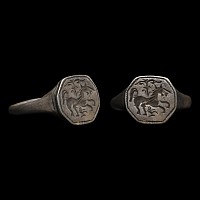 Medieval Silver Ring with Horse