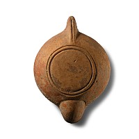 Roman Terracotta Oil Lamp with Tauroctony