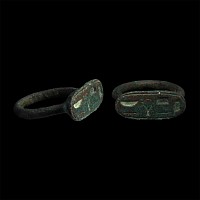 Egyptian Bronze Ring with Hieroglyphic Motto