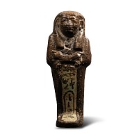 Egyptian Brown Glazed Shabti for Queen Isetnofret