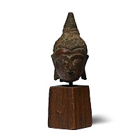 Thai Bronze Head of Buddha