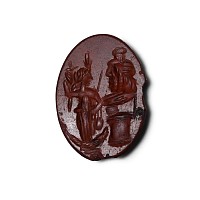Romano-Egyptian Stone Intaglio Depicting Serapis and Isis