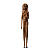 Large Egyptian Wooden Striding Female Figure