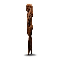Large Egyptian Wooden Striding Female Figure