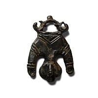 Roman Bronze Elaborate Triple Phallic Horse Harness Pendant