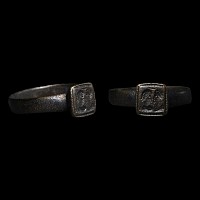 Byzantine Bronze Marriage Ring with Facing Busts