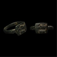 Western Asiatic Bronze Ring with Ibex