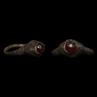 Medieval Silver Ring with Garnet