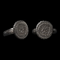 Medieval Silver Ring with Geometric Design