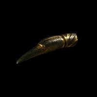 Irish Early Christian Gilt-Bronze Drinking Horn Terminal
