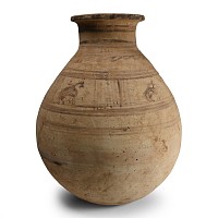 Large Western Asiatic Terracotta Jar with Horses