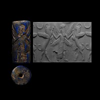 Mesopotamian Stone Cylinder Seal with Combat Scene