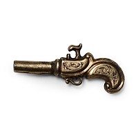 Georgian Silver-Gilt Flintlock Pistol Watch Winder Key