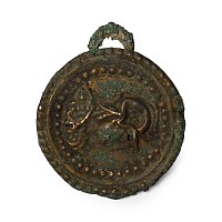 Roman Bronze Mount with Helmetted Bust