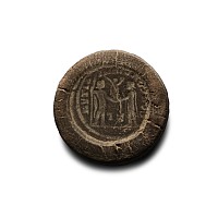 Roman Bifacial Terracotta Forger's Coin Mould