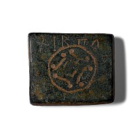 Roman Bronze Weight with Three Goddesses