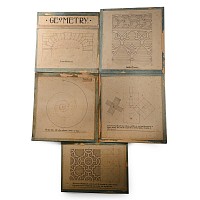 Group of Studies of Gothic Tracery and Geometric Drawings