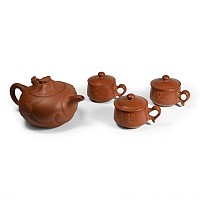 Chinese Terracotta Tea Pot and Cups