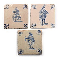 Dutch Glazed Ceramic Tile Group