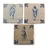 Dutch Glazed Ceramic Tile Group