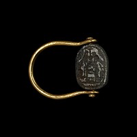 Phoenician Scarab in Gold Swivel Ring