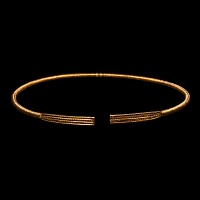 Scythian Gold Clad Ribbed Torc with Decorated Terminals