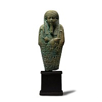 Very Large Egyptian Faience Shabti for Hor-Aset