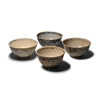 Hoi An Cargo Shipwreck Glazed Blue and White Bowl Group