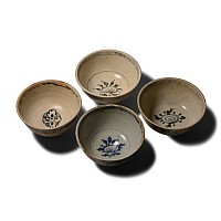 Hoi An Cargo Shipwreck Glazed Blue and White Bowl Group