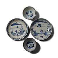 Ca Mau Cargo Shipwreck Glazed Blue and White Tea Set Pairs