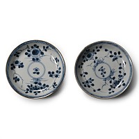 Ca Mau Cargo Shipwreck Glazed Blue and White Dish Pair