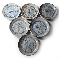 Tek Sing Treasure Shipwreck Glazed Blue and White Plate Set