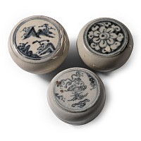 Hoi An Cargo Shipwreck Glazed Blue and White Lidded Box Collection