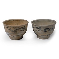 Hoi An Cargo Shipwreck Glazed Blue and White Bowl Pair