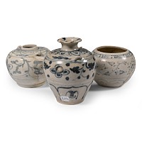 Hoi An Cargo Shipwreck Glazed Blue and White Jar Group