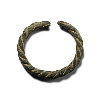 Viking Age Bronze Twisted Triple-Bar Bracelet