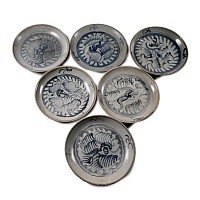 Tek Sing Treasure Shipwreck Glazed Blue and White Plate Set