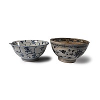 Large Tek Sing Treasure Shipwreck Glazed Blue and White Bowl Group