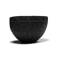 Western Asiatic Decorated Black Stone Bowl