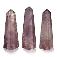 Cut and Polished Purple Amethyst Crystal Obelisk Trio