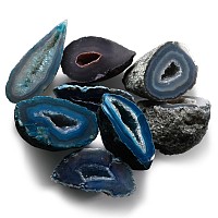 Cut and Polished Agate Crystal Geode Half Group [8]