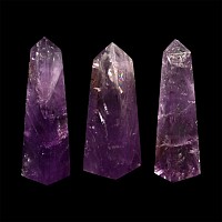 Cut and Polished Amethyst Crystal Obelisk Group [3]