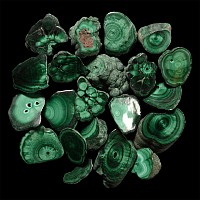 Cut and Polished Green Malachite Mineral Specimen Group [20]
