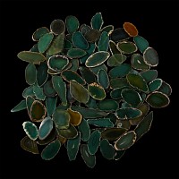 Cut and Polished Green Agate Slice Group [100]