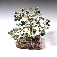 Aventurine Crystal Tree on Amethyst Crystal Geode Section