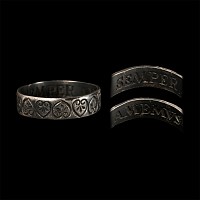 Georgian Silver 'Love Always' Posy Ring Decorated with Hearts