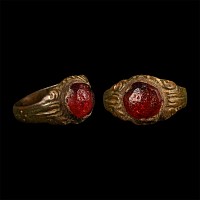 Medieval Bronze Ring with Cabochon